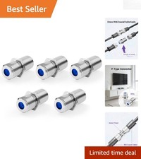 3GHz RG6 Coaxial Cable Extender - 5 Nickel Plated Female Connectors Pack