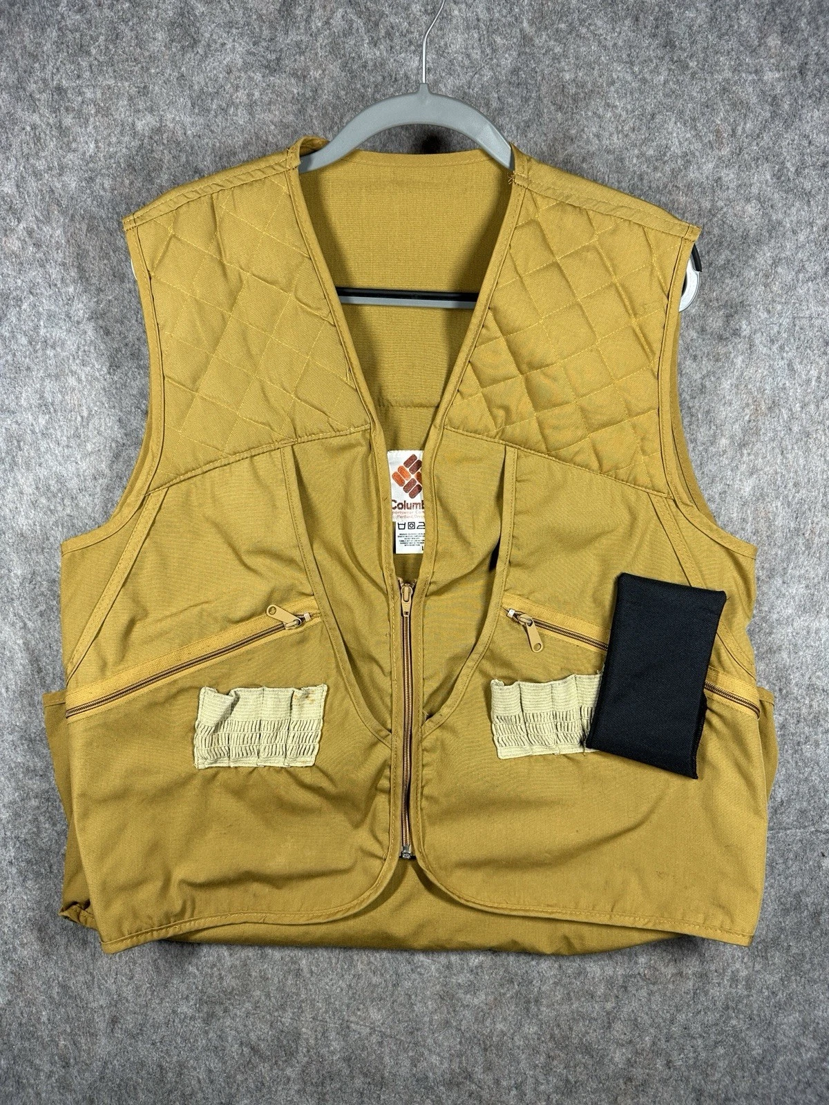 Columbia Sportswear Vintage Utility Vest Mens Large Mustard Yellow Outdoors XL