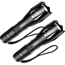 LED Tactical Flashlight Super Bright Flashlights with 5 Modes Zoomable IP65