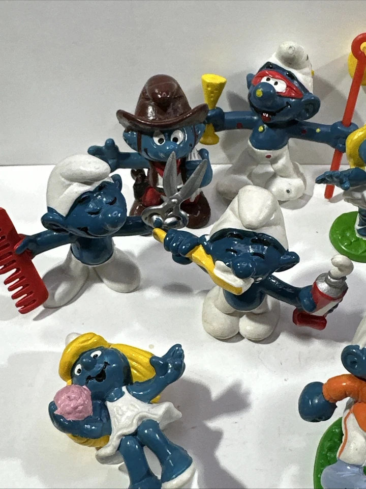 Lote De 12 Figuras De Colección Pitufos Peyo Schleich Pitufo Estatuillas PVC Figura Vinilo Foto 2 de 4