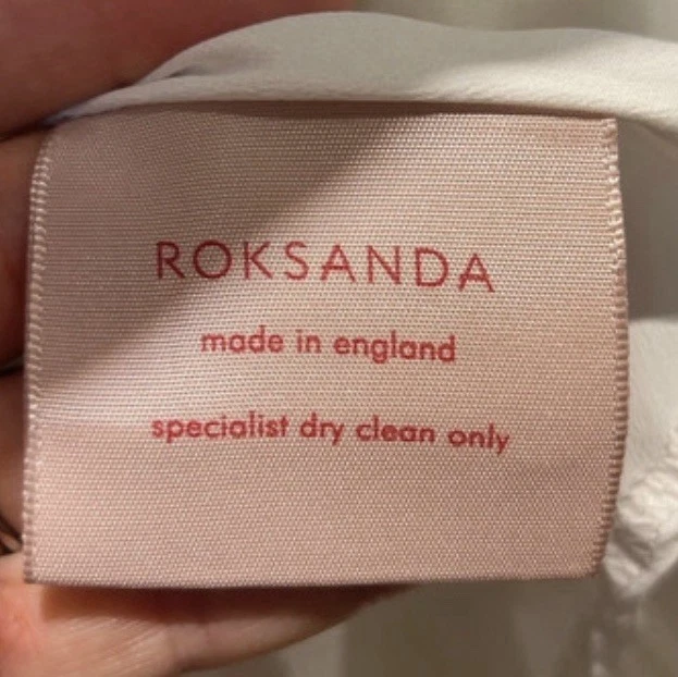 OFF WHITE Abito ROKSANDA Eos bianco sporco avorio taffettà UK 10 RRP £1895 NUOVO