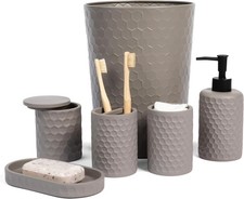 6 Piece Bathroom Accessories Set Toothbrush Holder Toothbrush Cup Soap