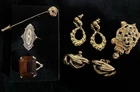 Vintage Jewelry Lot Trifari Napier Coro Monet Sarah Coventry Avon Gold Tone Rare