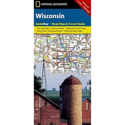 USA Wisconsin state Road Map and Travel Guide tourist info, driving *70% OFF*