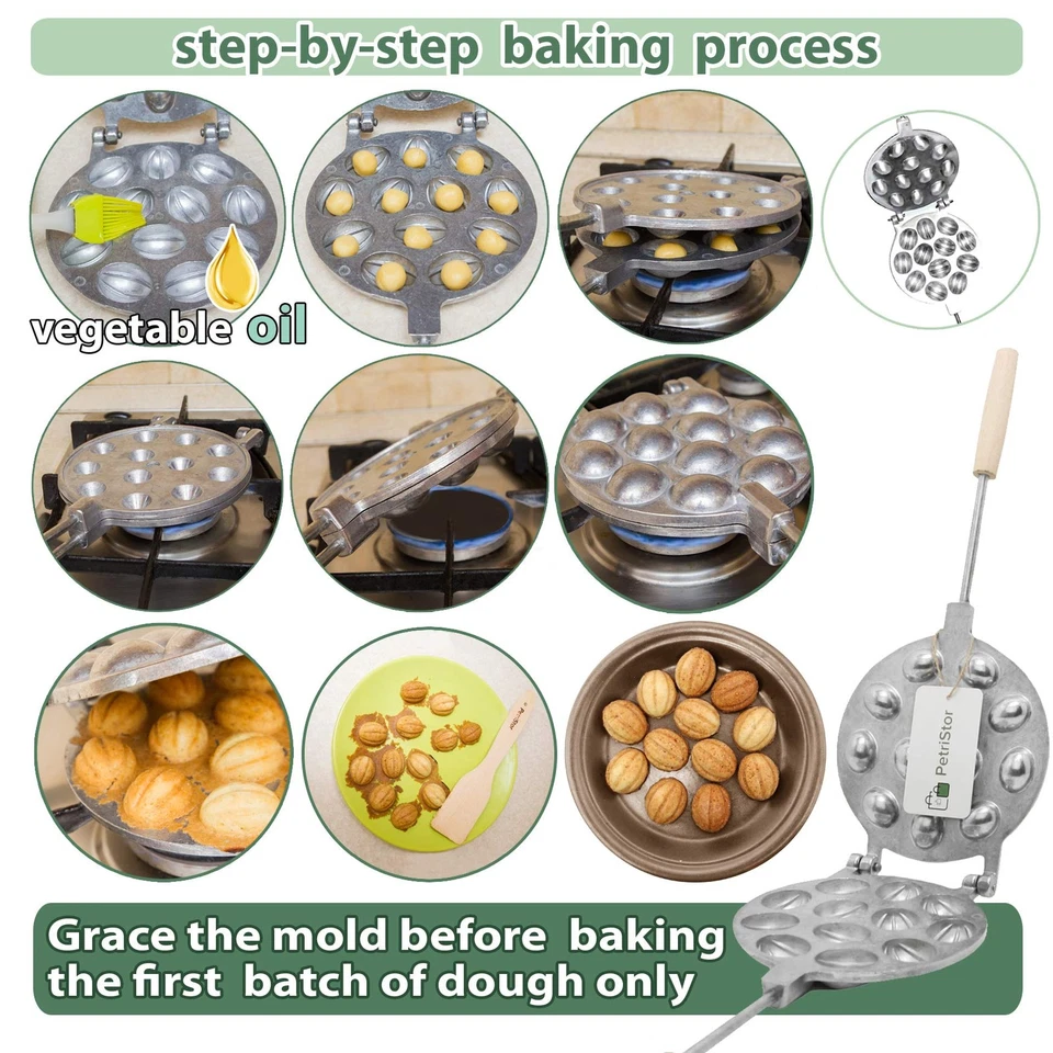 Walnut 12 Cookie Form (Oreshek) Maker Oreshki Rissian Soviet Cookies by - Image 4 of 4