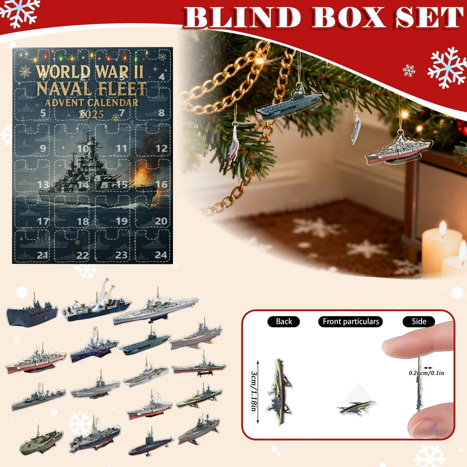 Christmas Countdown World War 2 Naval Fleet Advent Calendar 24 Days 2D Blind Box