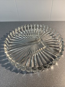 Vintage Imperial Glass Candlewick Divided Dish, 10"