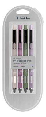 TUL GL Series Retractable Gel Pens Medium Point 0.8mm Assorted Metallic Inks NEW
