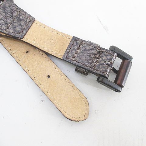 Cividini Narrow Belt Plain Leather Python Pattern… - image 5