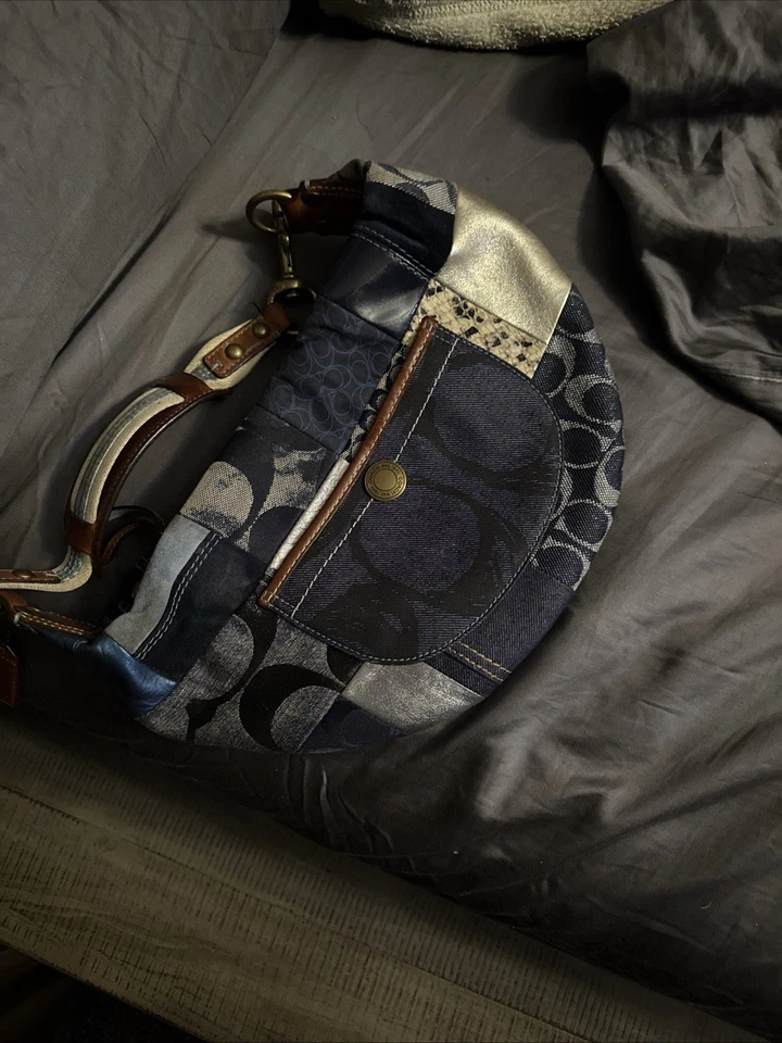 Bolso de mano Hobo Coach Vintage Denim Patchwork 10019 Foto 3 de 4