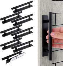 8 Pack Adhesive Cabinet Handles Black Stick On Drawer Pulls No Drill