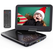 12" Portable DVD Player with 5-Hour Rechargeable Battery, 10" Swivel Display ...