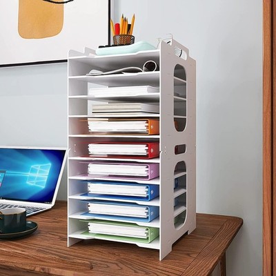 Dokumentenhalter A4 10 Fächer PVC Schreibtisch Organizer Büro Ablage Sortierer