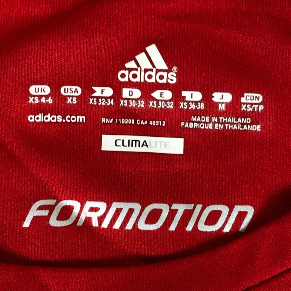 Kansas Jayhawks Mujer Camisa Extra Pequeña Adidas Rojo Blanco Camiseta Manga Corta Nueva con Etiquetas Foto 4 de 4