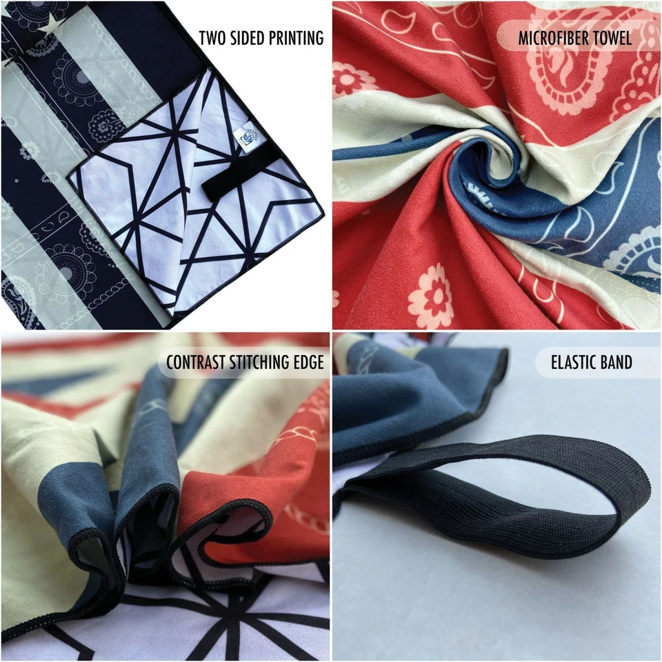 Toalla de playa de microfibra con bandera de tigre y retazos camuflados 72*35 de gran tamaño Foto 3 de 4