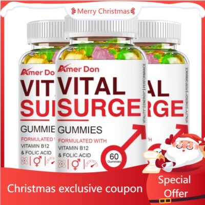 3 Packs Vital Surge Male Gummies, Vital Surge Testo Support Gummy (180 Gummies)