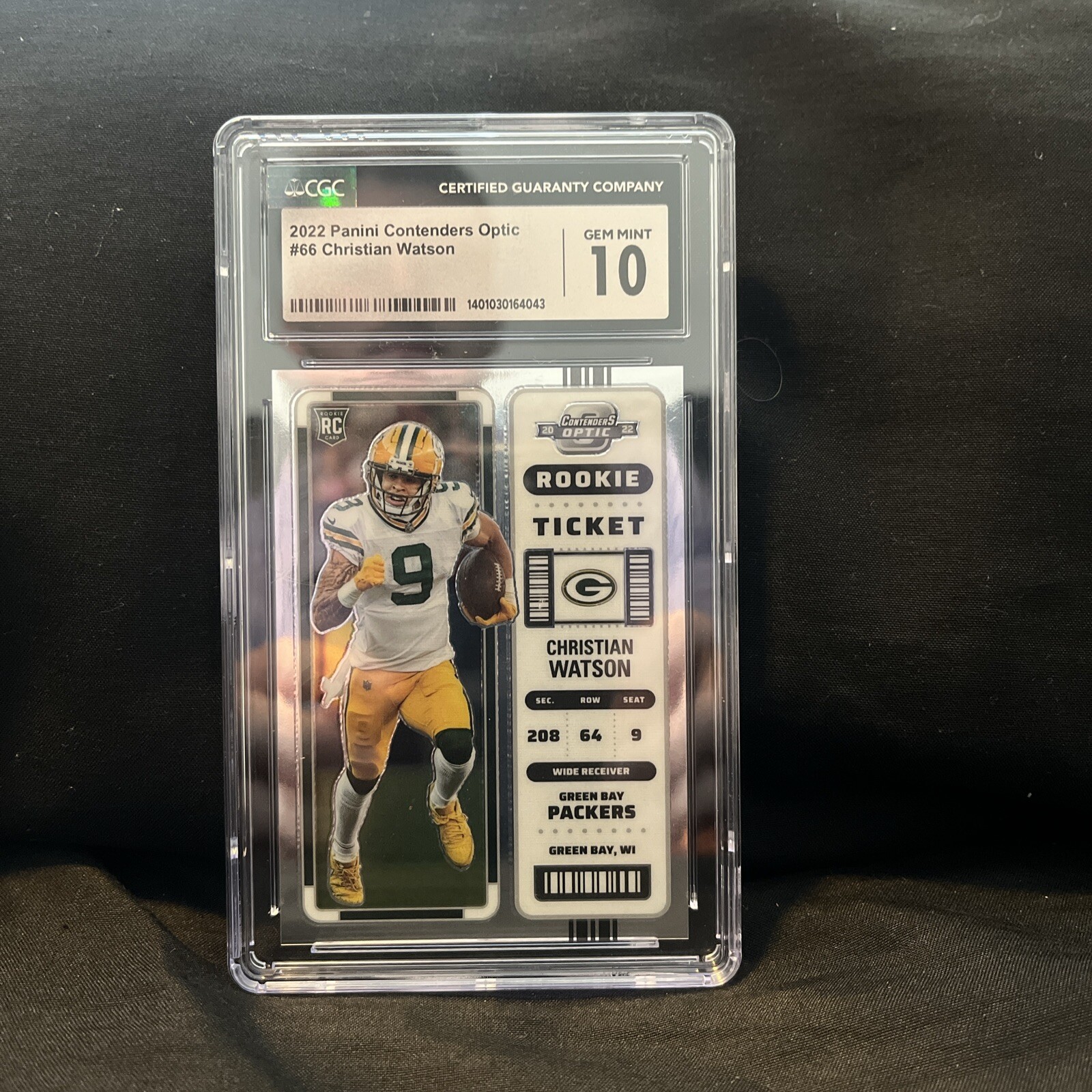 2022 Panini Contenders Optic Christian Watson RC Silver Holo #66 Gem Mint 10