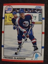 1990 Score American #81 Fredrik Olausson   Winnipeg Jets Hockey Card