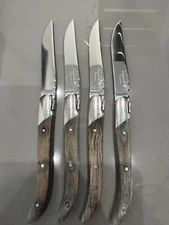 Laguiole France L’Eclair Steak Knives Wood Handles Set Of 4 BEE EMBLEM