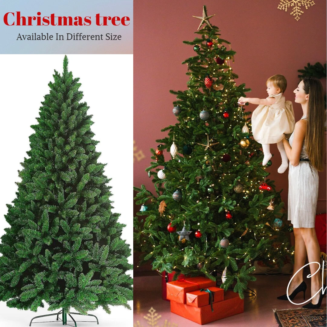 3FT 8FT Artificial Christmas Tree Metal Stand Bushy Xmas Tree Home