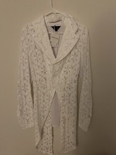 COMME des GAR ONS White Lacey Jacket small