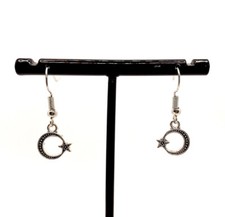 Small moon and star earrings