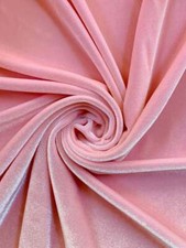 French Pink 4 WAY Spandex Stretch Velvet Fabric By The Yard// Smooth Back
