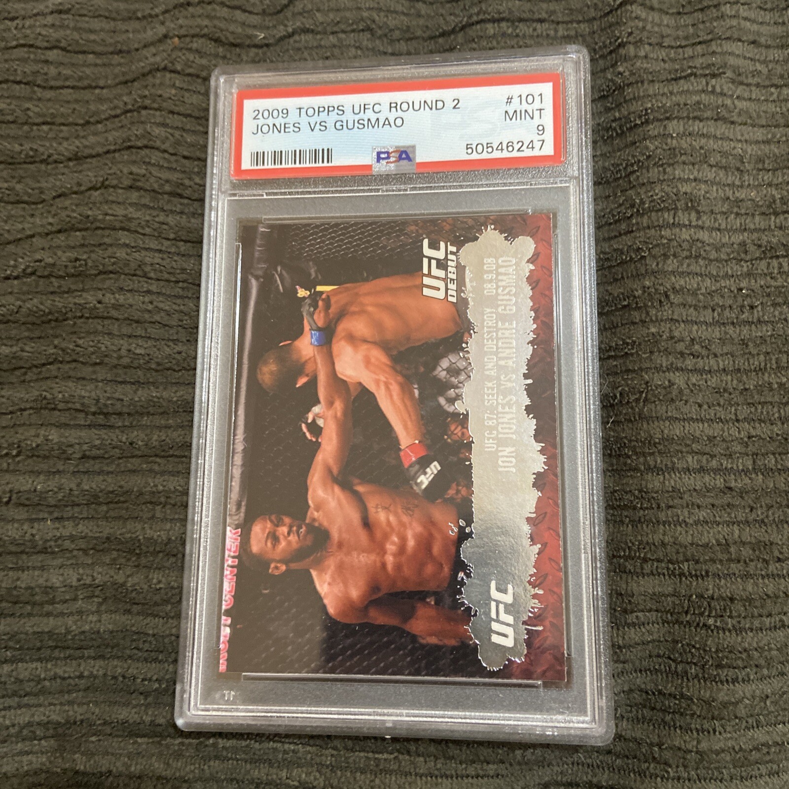 2009 Topps UFC Round 2 JON JONES Rookie Card UFC Debut #101 MINT PSA 9 Rookie view 1