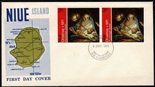 Niue 1971 Christmas FDC -  Pair Of Stamps - Mint