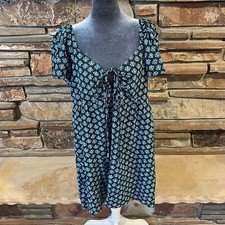 Old Navy Baby Doll Linen Navy Floral Dress NWT