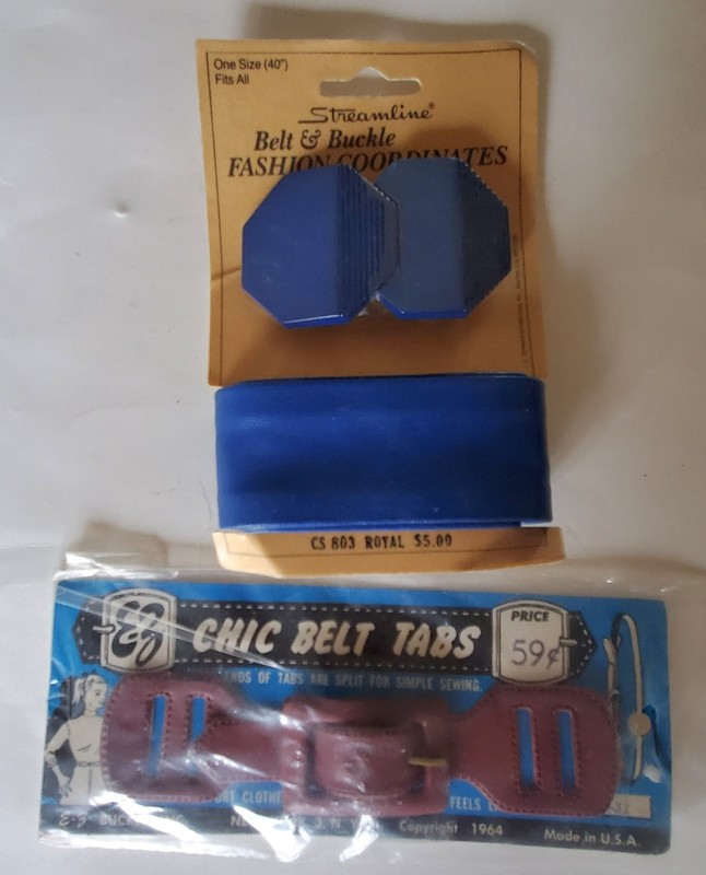Vintage NOS Belt Buckle Fashion Coordinates by Streamline & Belt Tabs