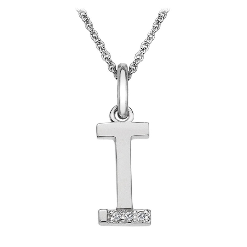 I Initial Diamond & Sterling Silver Necklace