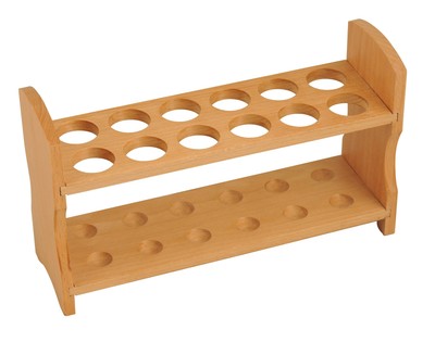 Wooden Test Tube Rack Holds 12 Tubes up to 28mm Polished Beech Wood