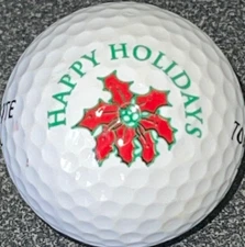Happy Holidays Poinsettias Logo Used Golf Ball (I-8-5) - 1ct (one)