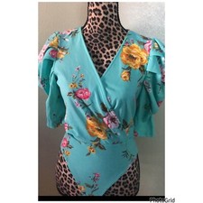 Floral Women S Bodysuit Size Medium No Tag New