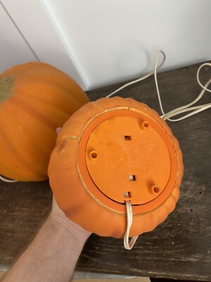 1995 Gemmy Pumpkin Imposter Combo 3 Pack Lighted Halloween Jack-o