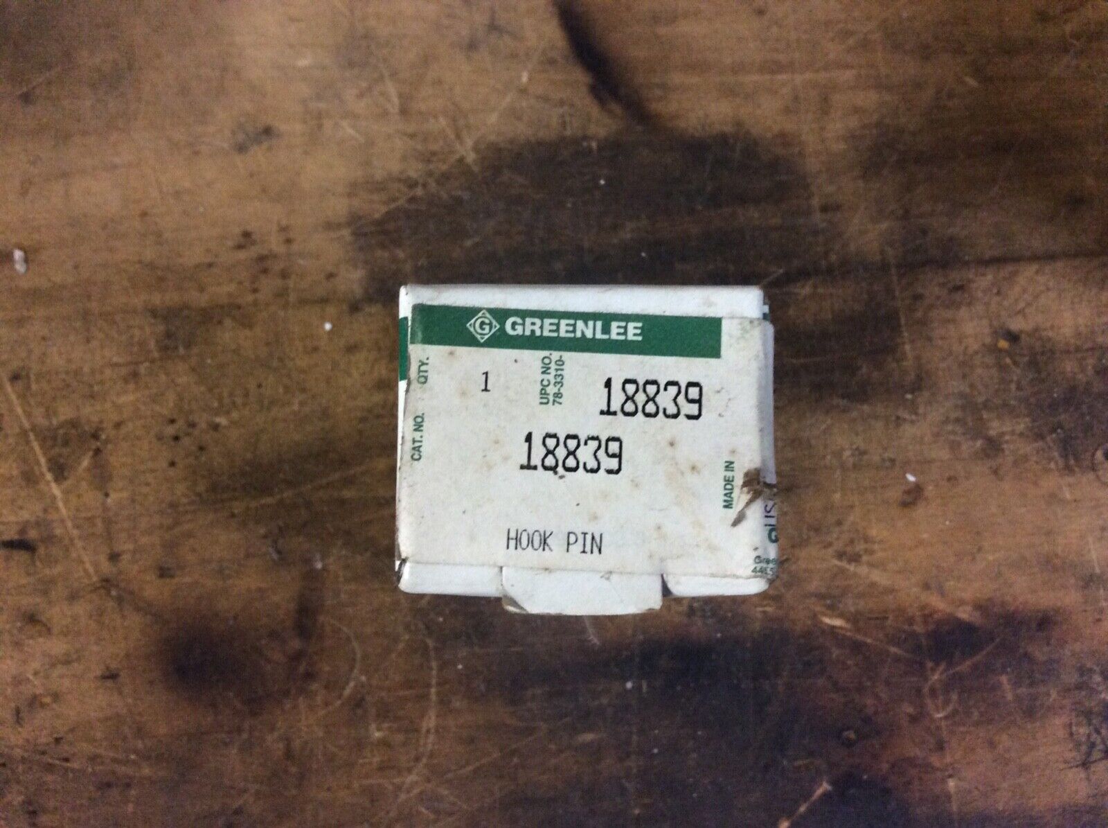 Greenlee No. 18839 Rigid Hook Pin, New w/ Box, light surface rus