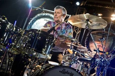 English progressive rock drummer Carl Palmer live on stage with Ca- Old Photo 2