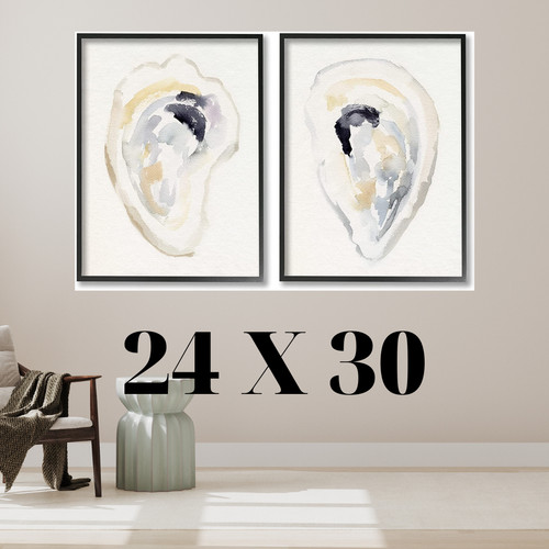 Stupell Industries: Abstract Watercolor Oyster Clam Shell Wall Art, (24x30)