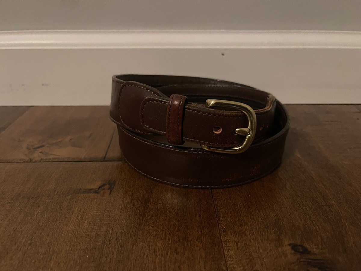 Dooney & Bourke leather solid brass Italy vintage belt Vintage Dooney Burke Tan Maroon Striped Belt 38 - Etsy main image 3