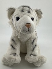 Wild Republic White Tiger Plush Cub Toy Stuffed Animal Black Stripes Read