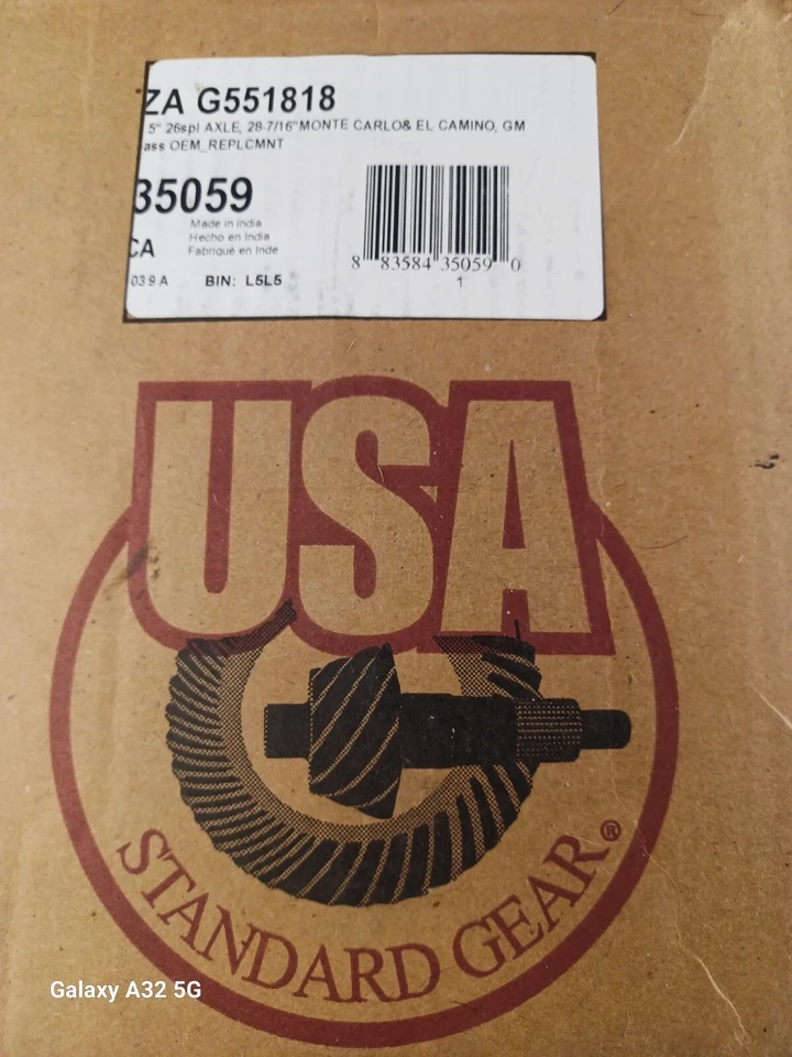 ZA G551818 USA Standard Gear Axle Shaft Rear Rt or Lft Side - Chevrolet and more - Image 4 of 4