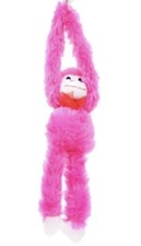 1 Pink 18" Plush Hanging Monkey STUFFED ANIMAL soft monkeys VALENTINES DAY New