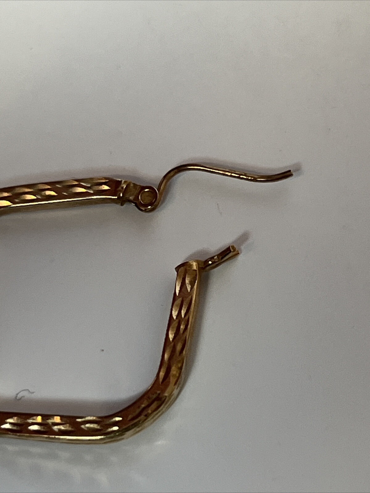 14k Gold Basic Earrings Square Hoops - image 3