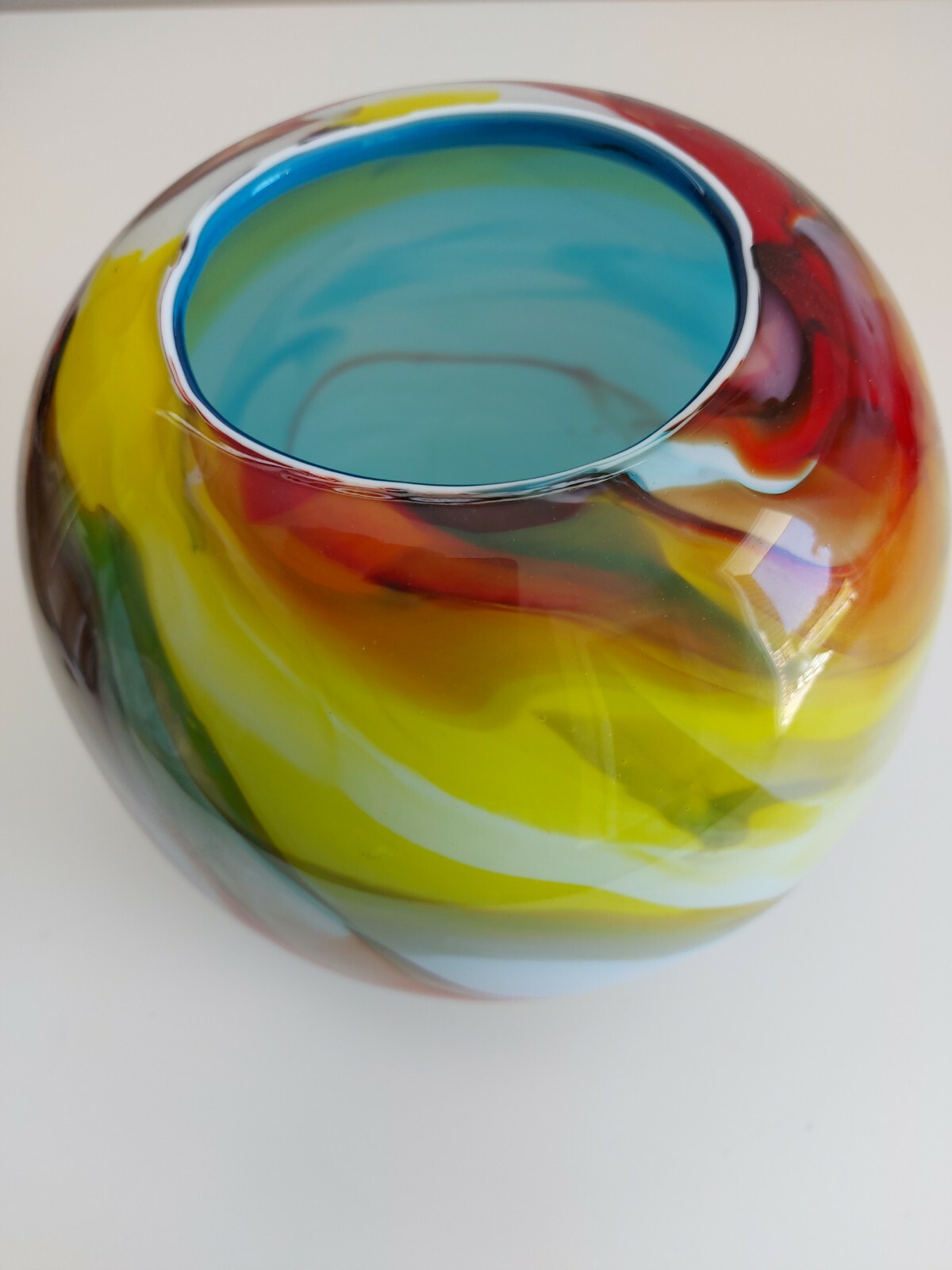 Hand blown glass vase eBay