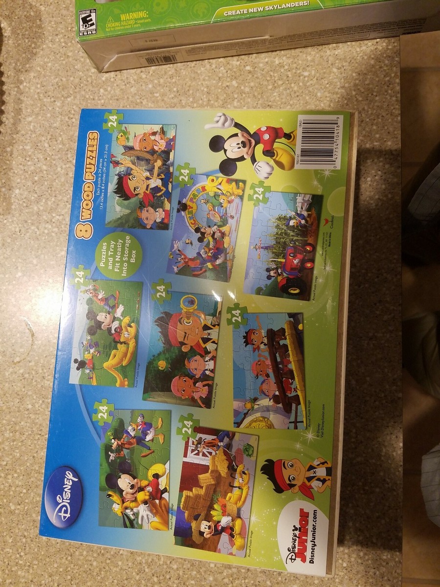 Disney Mickey Mouse And Jack The Pirate 8 Wood Puzzles in Storage