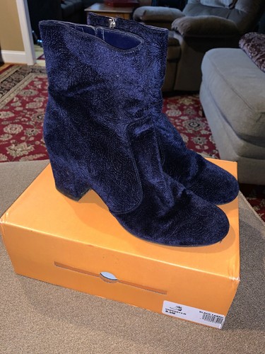 blue velvet booties
