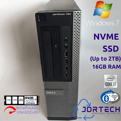 Customizable Windows 7 Pro Dell Optiplex 790 Intel Core i7 NVME 