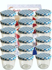 50 x Sturzglas 230 ml Marmeladenglas Einmachglas Blau kariert Einweckgläser 