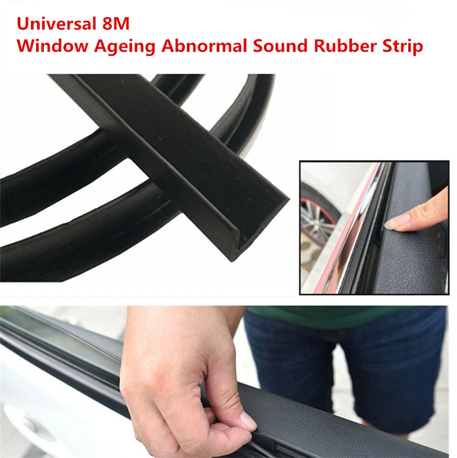 8M Car Door Window Trim Edge Moulding Rubber Noise Weatherstrip Seal Strip Black - Image 3 of 4